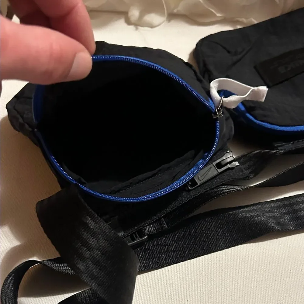 Nike Black Belt Bag with Blue Trim